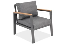 "Zakintos" antracito spalvos technorattan fotelis "Garden Point" - 2 vnt.