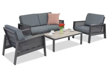 &quot;Garden Point&quot; antracito spalvos &quot;Almeria&quot; sodo baldai 4 asmenims