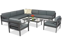 &quot;Garden Point&quot; didelis kampinis baldų komplektas &quot;Porto Corner 8&quot; antracitas