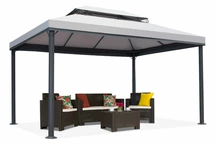 Pilkos spalvos Garden Point lauko paviljonas Valencia 4x4 m