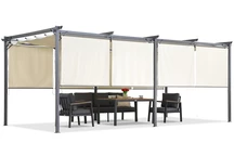 Smėlio spalvos terasos pavėsinė su žaliuzėmis La Palma 3x6 Garden Point