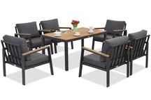 &quot;Zakintos Premium 6&quot; antracito spalvos &quot;Garden Point&quot; aliuminio sodo baldai