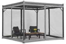 Antracito spalvos &quot;Malaga&quot; 3x4 m pavėsinė su tinkleliu nuo uodų Garden Point