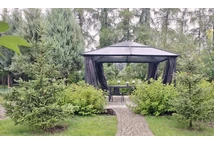 Moderni sodo pavėsinė "Santiago Premium" 4x4 m Garden Point antracito spalvos