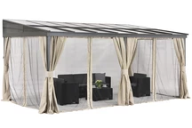 Aliumininis terasos stogelis 3 x 5 m &quot;Tarragona Premium Garden Point&quot;, smėlio spalvos