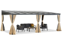 Aliumininis terasos stogelis 4 x 6 m &quot;Tarragona Premium Garden Point&quot;, smėlio spalvos