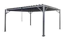 Antracito spalvos &quot;Tasos&quot; 3x4 m pavėsinė su tinkleliu nuo uodų &quot;Garden Point