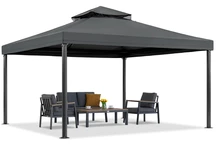 Antracito spalvos sodo paviljonas Valencia 4x4 m Garden Point