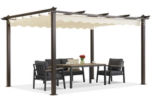 Barbadoso terasos pavėsinė 3x4 m Garden Point woodlike-beige