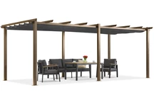Barbadoso terasos pavėsinė 3x6 m Garden Point woodlike-anthracite