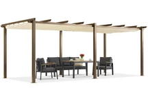 Barbadoso terasos pavėsinė 3x6 m Garden Point woodlike-beige
