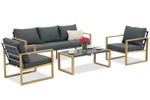 "Belluno Garden Point" antracito spalvos aliuminio sodo baldų komplektas