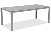 Didelis aliuminio polivinmedžio sodo stalas 200 cm &quot;Verona Garden Point&quot; šviesiai pilkas