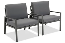 Dviejų &quot;Vigo Garden Point&quot; antracito spalvos fotelių rinkinys