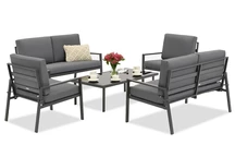 &quot;Garden Point Vigo Coffee 6&quot; antracito spalvos sodo baldų komplektas