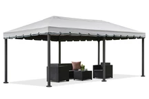 Garden Point pilkos spalvos lauko paviljonas Valencia 3x6 m