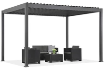 &quot;Lagos Premium&quot; 3x4 &quot;Garden Point&quot; laisvai pastatoma terasos pavėsinė antracito ir baltos spalvos