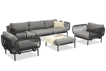 &quot;Perez Coffee 5&quot; antracito spalvos &quot;Garden Point&quot; sodo baldų komplektas