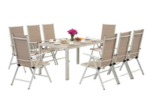 &quot;Polywood Verona&quot; aliuminio sodo komplektas 8 asmenims Garden Point beige