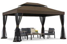 Rudas sodo paviljonas su tinkleliu nuo uodų Valencia 3x4 m Garden Point