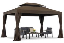 Rudas sodo paviljonas su užuolaidomis Valencia 3x4 m Garden Point