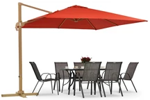 &quot;Siena&quot; 3x3 m medinis sodo skėtis su raudona danga Garden Point