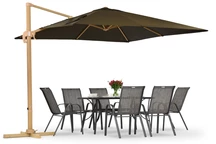 &quot;Siena&quot; 3x3 m medinis sodo skėtis su rudu dangčiu &quot;Garden Point