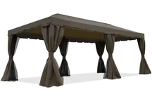 Sodo paviljonas su tinkleliu nuo uodų ir užuolaidomis Valencia 3x6 m rudas Garden Point