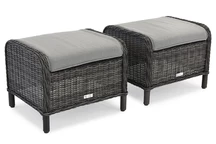 &quot;Technorattan&quot; pufai &quot;Malaga&quot; antracito spalvos &quot;Garden Point&quot; rinkiniui - 2 dalys