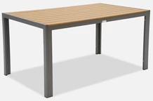 &quot;Verona Wood Garden Point&quot; aliuminio polivinmedžio sodo stalas pilkos spalvos