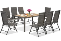 &quot;Verona Wood&quot; aliuminio sodo komplektas 8 asmenims &quot;Garden Point&quot; pilka