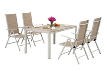 &quot;Verona&quot; polivinmedžio aliuminio sodo komplektas 4 asmenims Garden Point beige