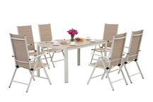 &quot;Verona&quot; polivinmedžio aliuminio sodo komplektas 6 asmenims Garden Point beige