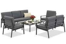 &quot;Vigo Coffee 7&quot; antracito spalvos &quot;Garden Point&quot; sodo baldų komplektas