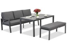 &quot;Zakintos Apetito Comfort 3&quot; aliuminio rinkinys su suoliuku antracito spalvos Garden Point