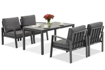 &quot;Zakintos Premium 4&quot; antracito spalvos aliuminio sodo baldai Garden Point