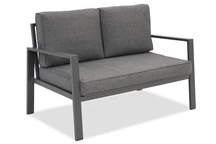 &quot;Zakintos&quot; antracito spalvos aliuminio dvivietė sofa &quot;Garden Point