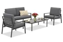 &quot;Garden Point Vigo Coffee 4&quot; antracito spalvos sodo baldų komplektas