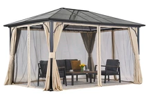 Moderni sodo pavėsinė &quot;Santiago Premium&quot; 3x3,6 m &quot;Garden Point&quot;, smėlio spalvos