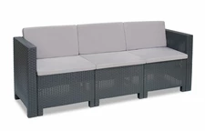 Kolorado antracito spalvos trijų vietų technorattano sofa