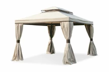 Lauko paviljonas su tinkleliu nuo uodų ir užuolaidomis Valencia 3x4m kremas Garden Point