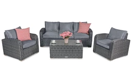 Prabangus antracito spalvos technorattano komplektas Malaga