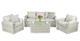 Prabangus &quot;Technorattan&quot; rinkinys &quot;Malaga&quot; šviesiai pilka